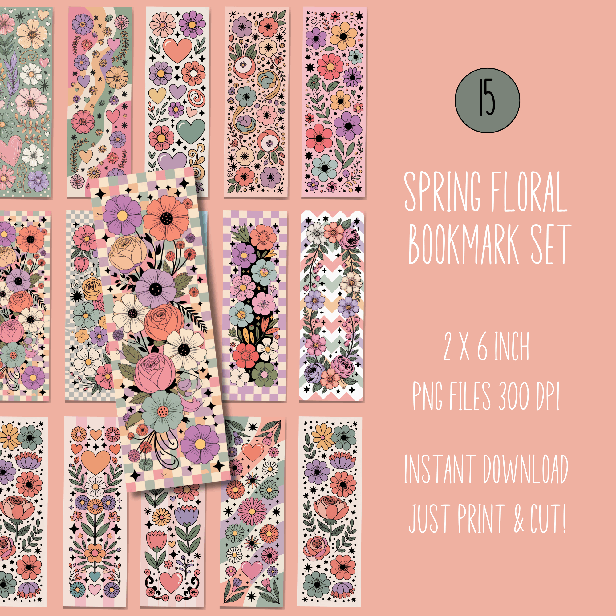 Spring Floral Bookmarks