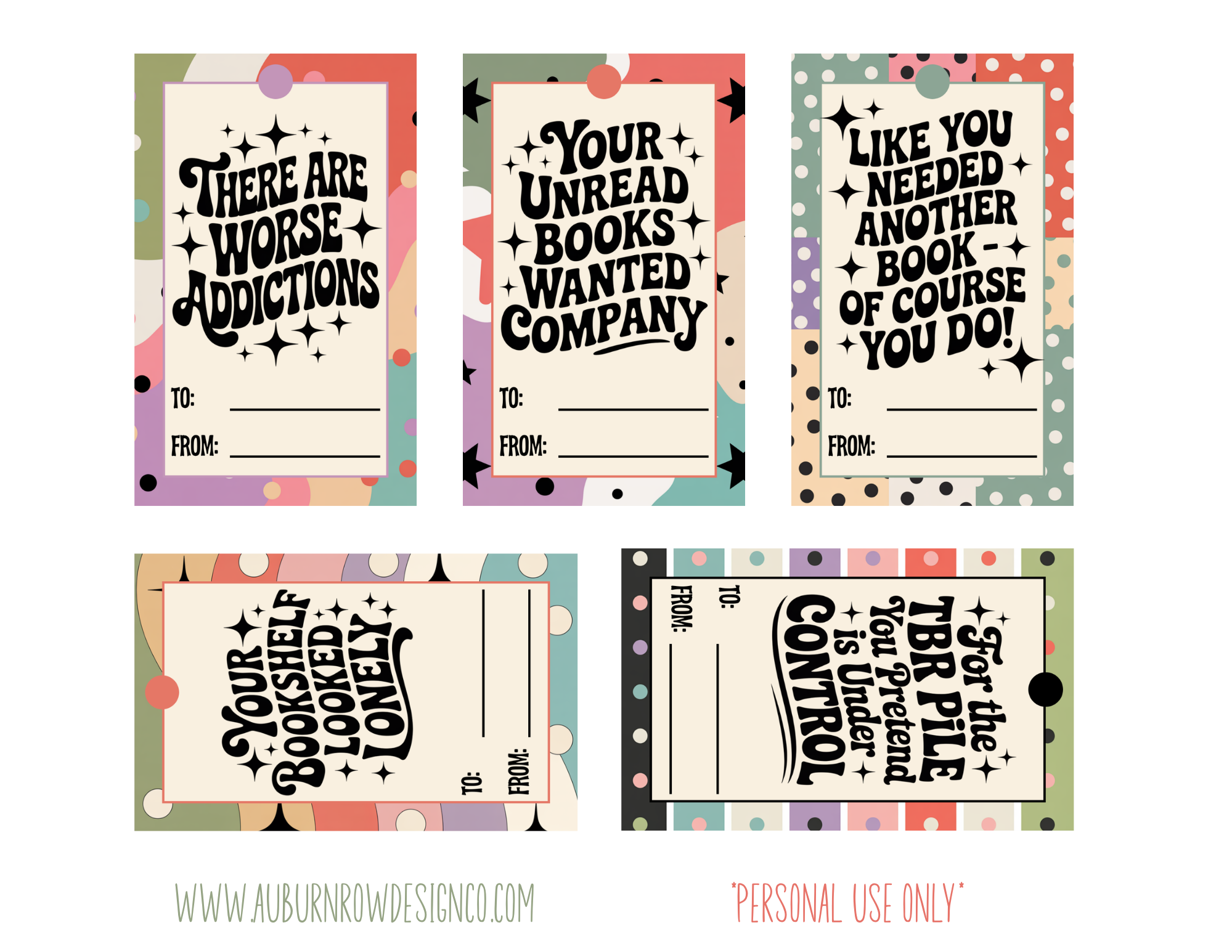 Printable Bookish Gift Tags