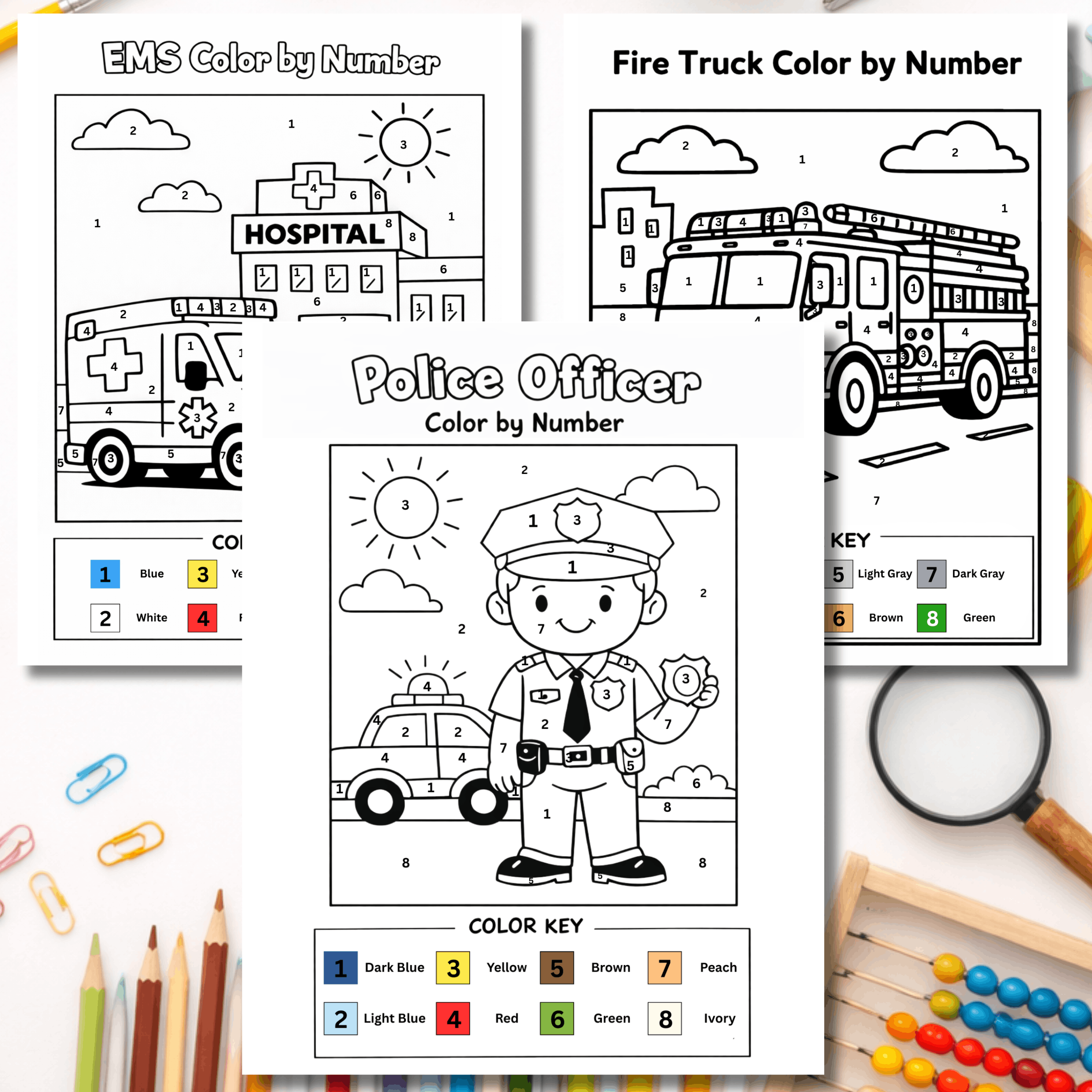First Responders Color by Number