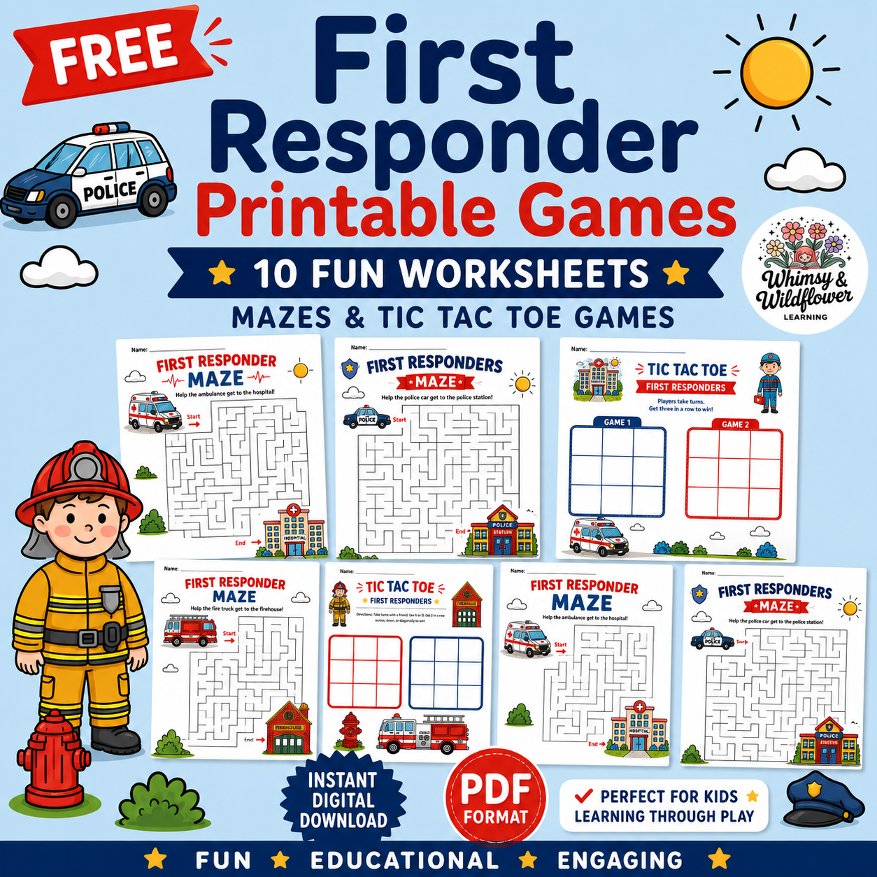 First Responder Printable Games