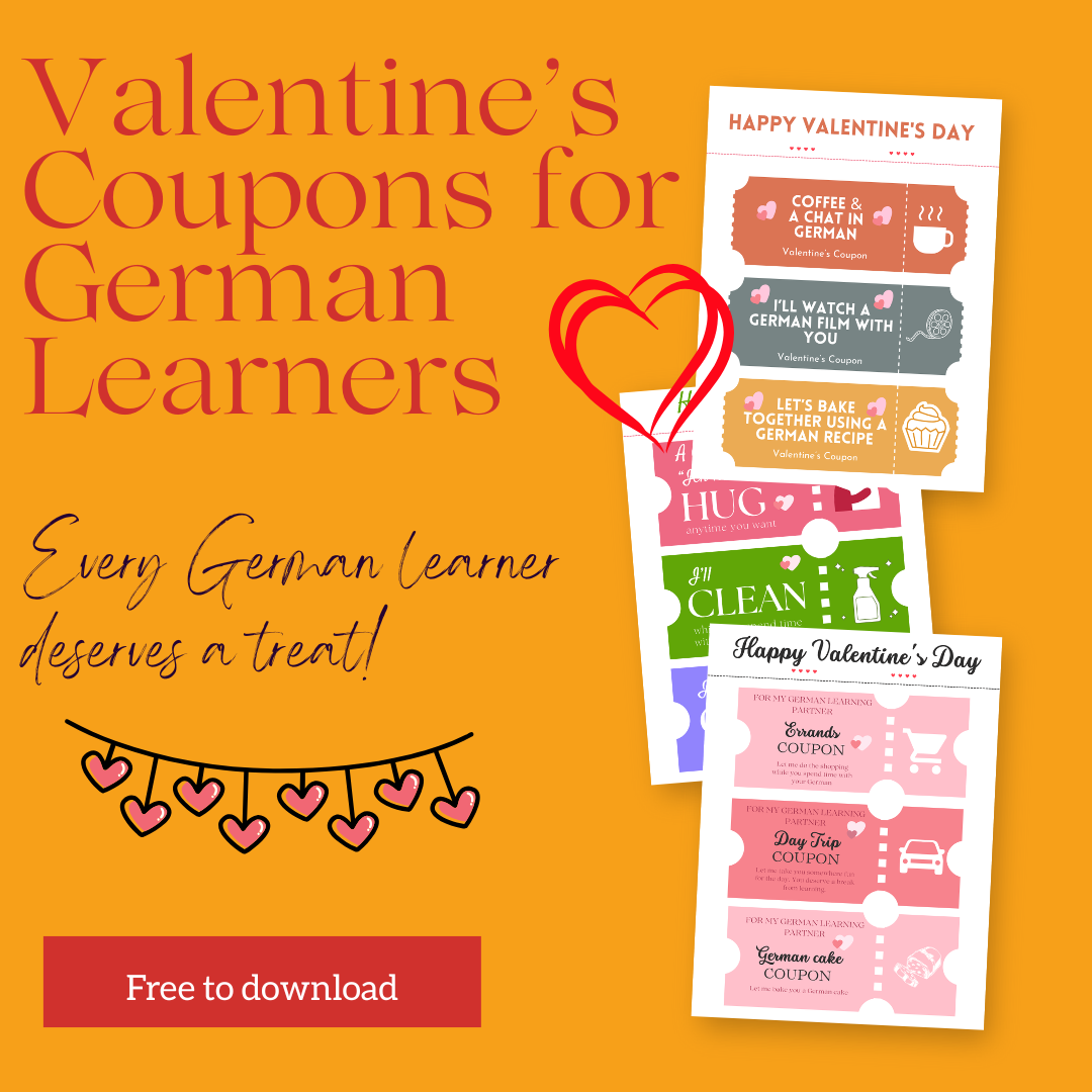Valentine's coupons for German learners