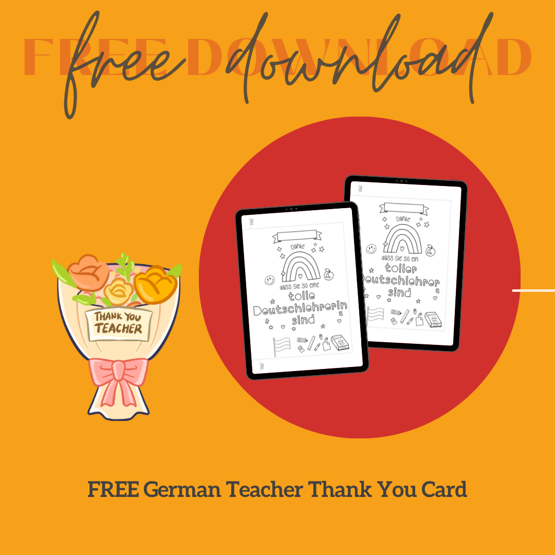 Thank you German Teacher card