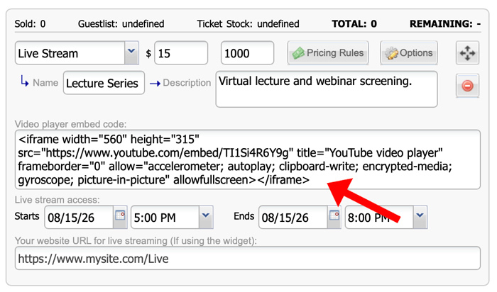 Using the Purplepass live streaming feature