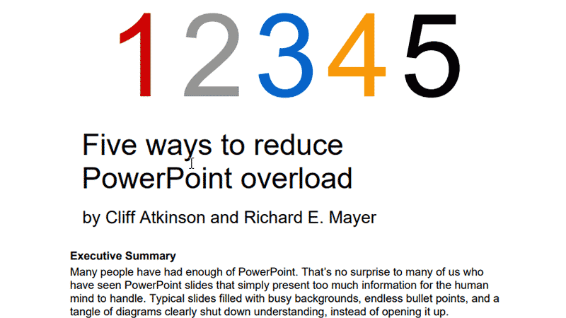 Five ways to reduce PowerPoint overload