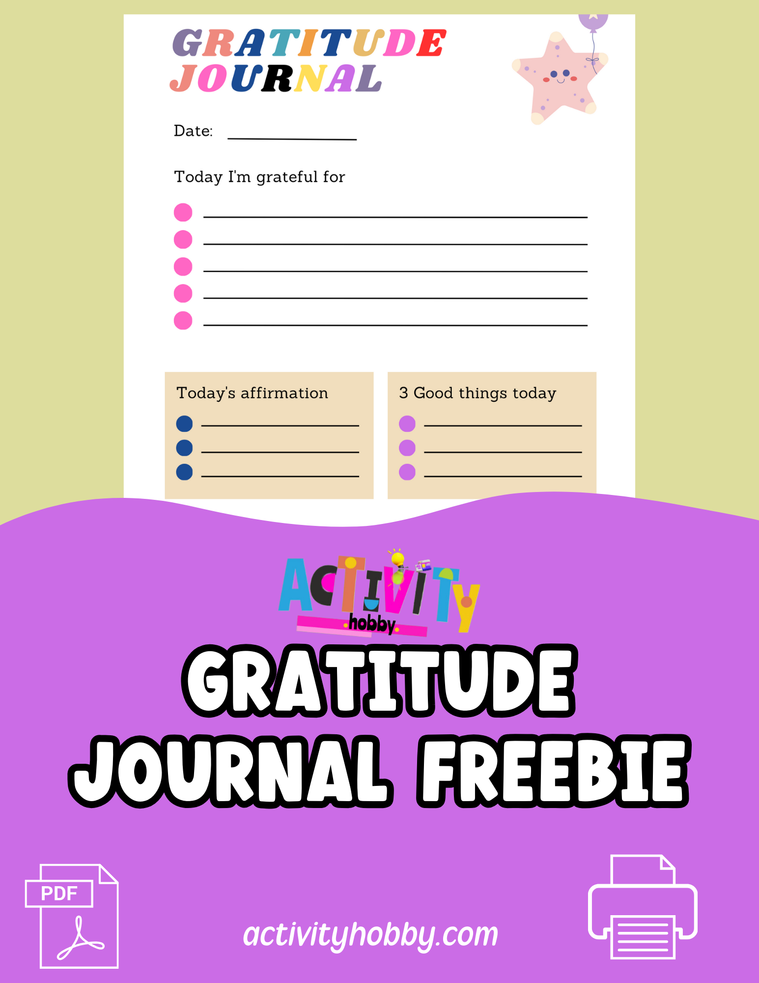 Gratitude Journal Worksheet 
