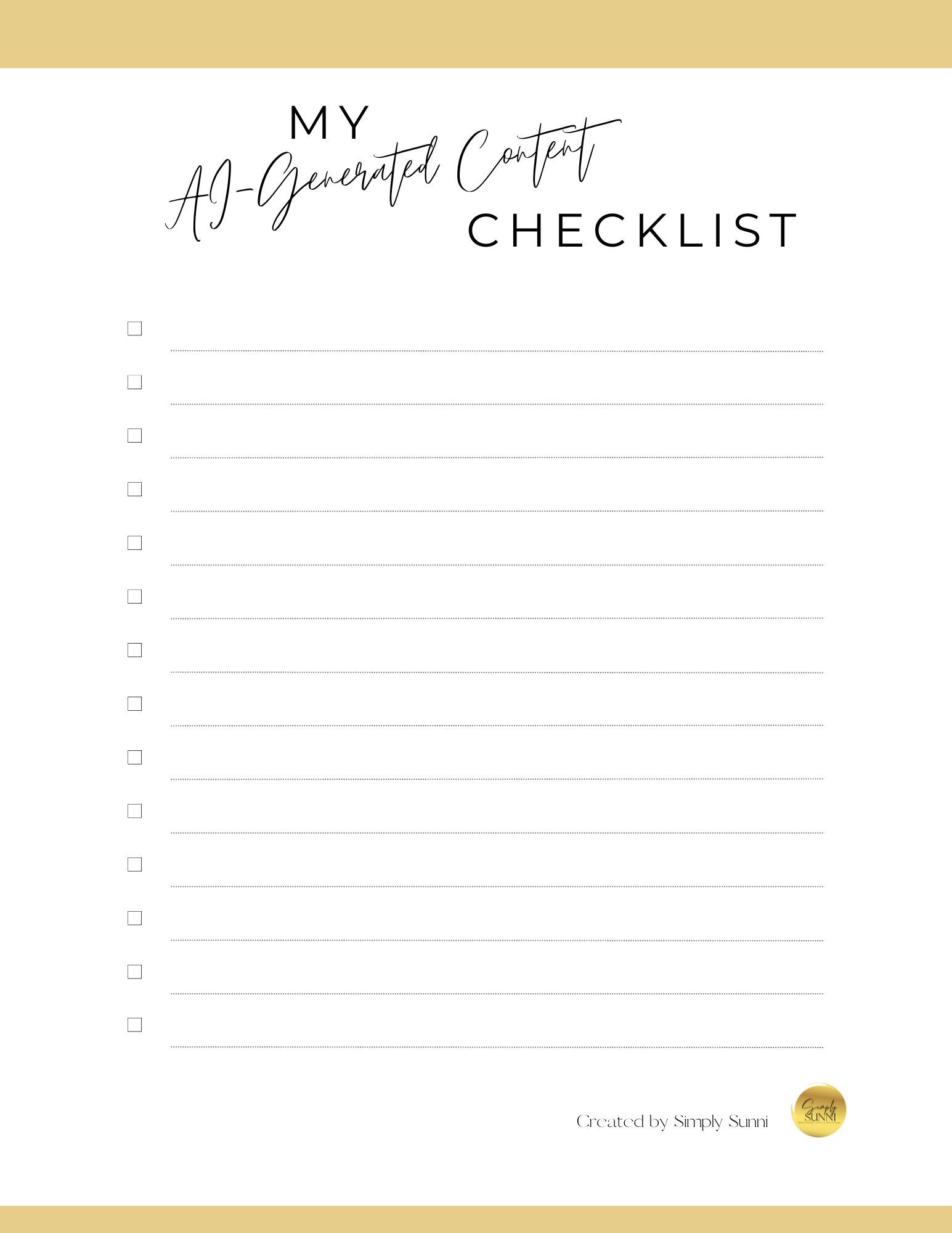 My AI Generated Content Checklist