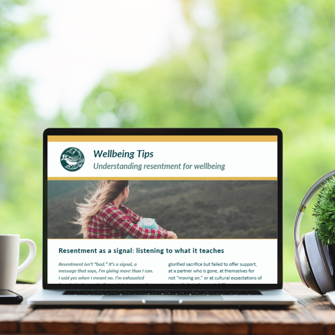 Wellbeing tips - understanding resentment for wellbeing