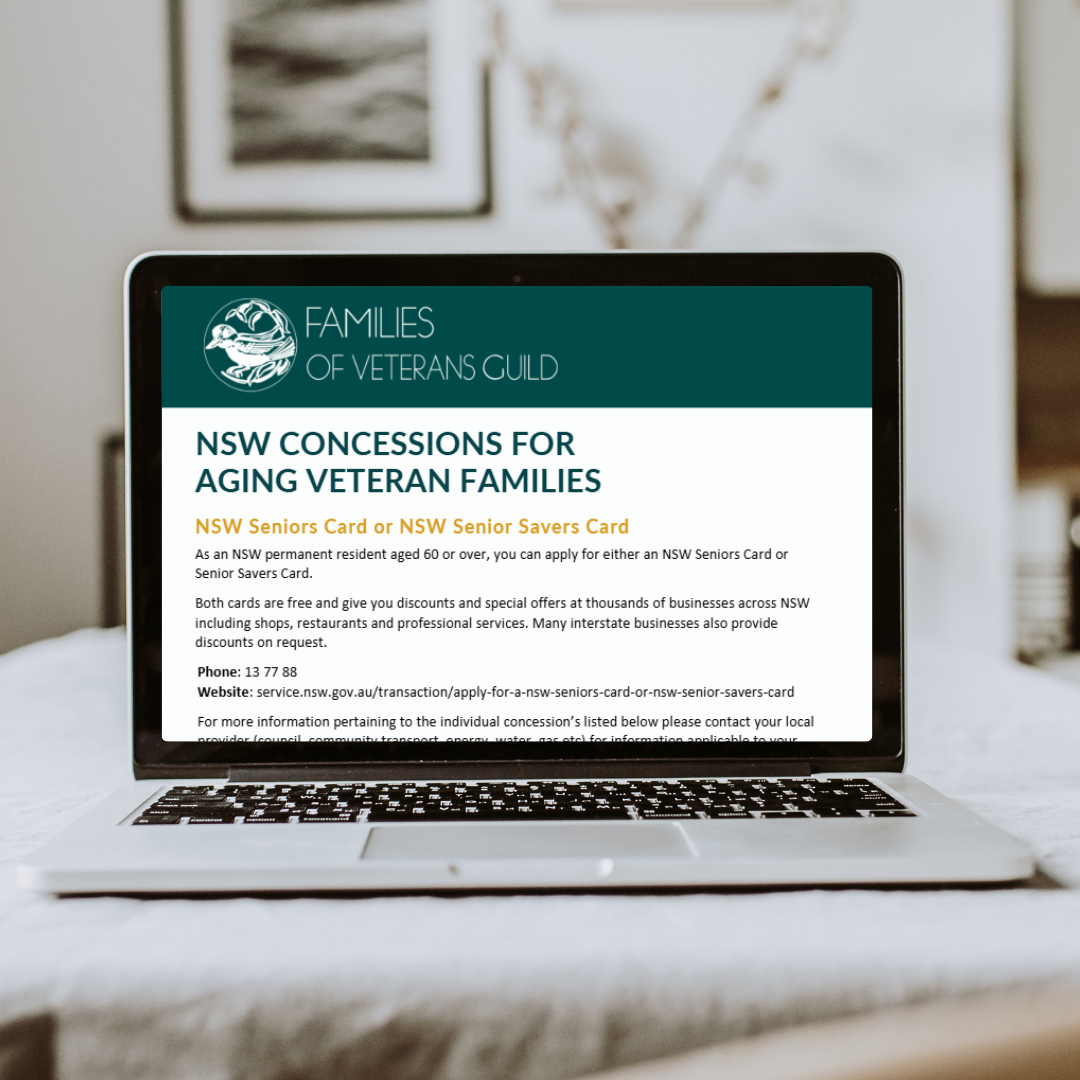 NSW Concessions for aging veteran families