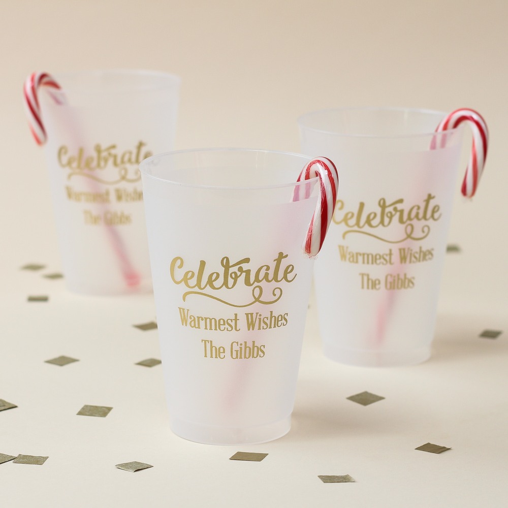 Personalized Frosted Plastic Holiday Cups