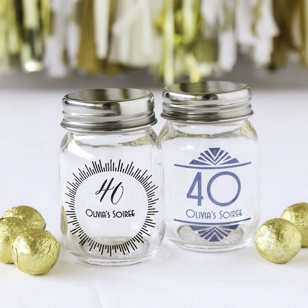 Personalized Mason Jars, Personalized Printed Birthday Mason Jars