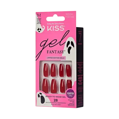 goblin | BEAUTIFY.TIPS A package of KISS Gel Fantasy artificial nails in a limited edition deep red color called, "Goblin' It Up"