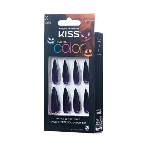 black cat | BEAUTIFY.TIPS A package of KISS Salon Color fake nails in 'Black Cat' which demonstrates the 'black nail theory'.