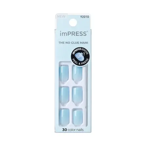 2023-12-08_1abeff7f-77ce-4f35-bfe7-e3979a6b4f1c | BEAUTIFY.TIPS A Package of 30 light blue colored imPRESS press-on nails. The no glue mani
