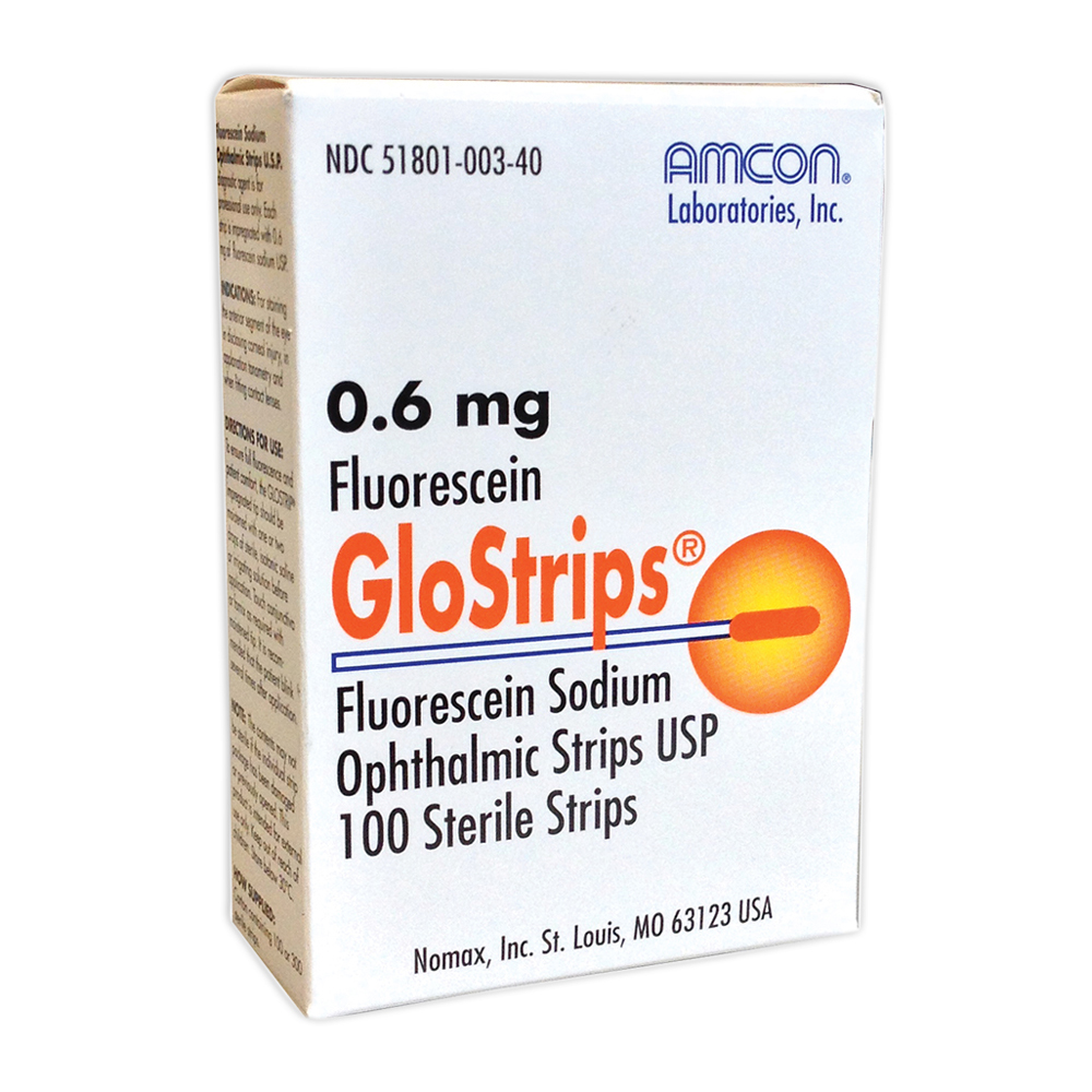 Fluorescein GloStrips® 0.6mg Box of 300, Tonometry Products Bernell