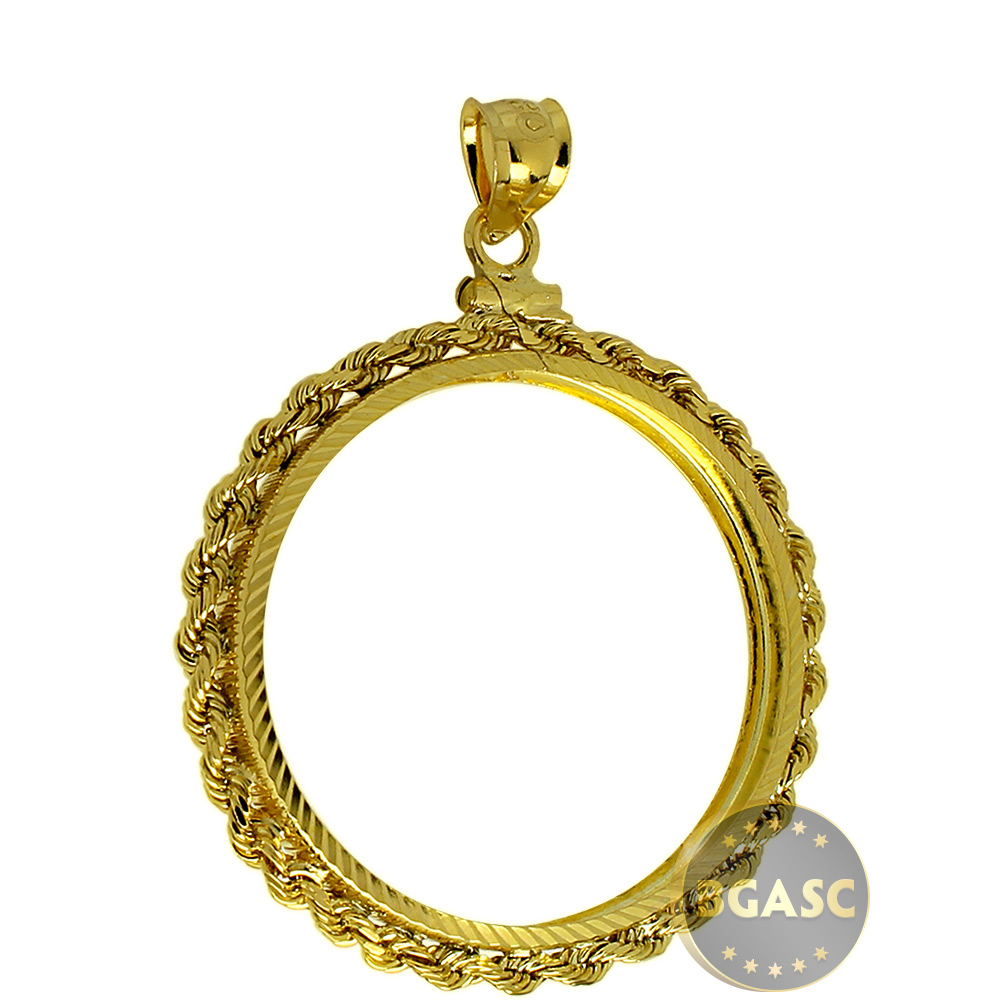 Buy Solid 14k Gold Coin Bezel Pendant 25 1/2 oz Gold Eagle (27mm