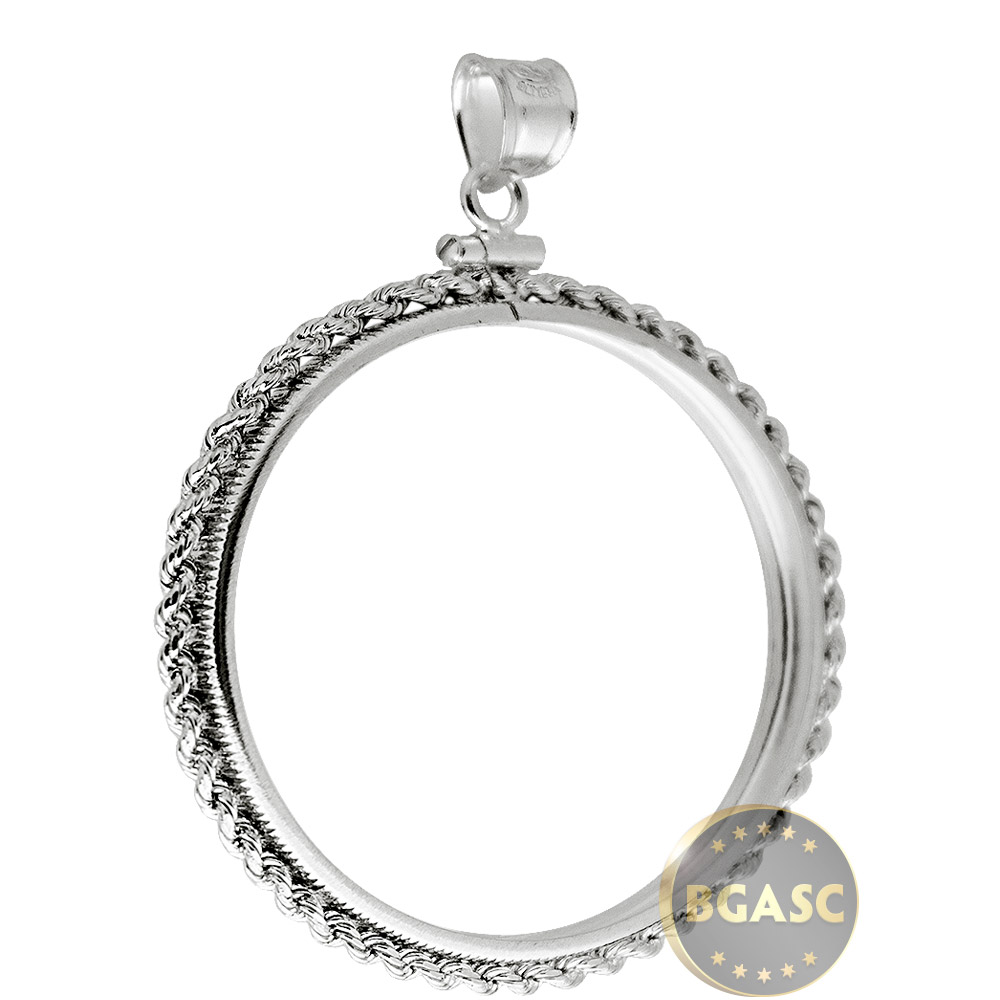 Buy Sterling Silver Coin Bezel Pendant 1 oz Silver Round (39mm