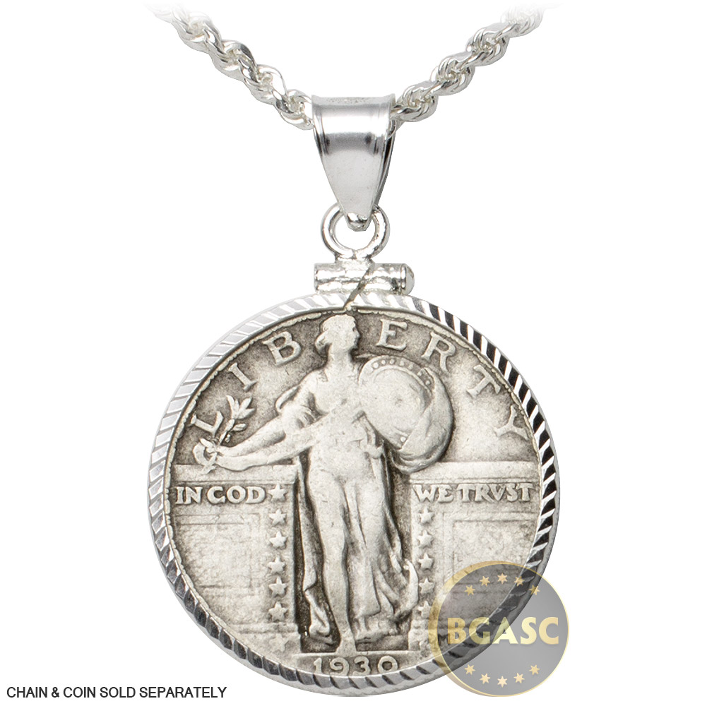 Buy Sterling Silver Coin Bezel Pendant U.S. Quarter (24.3mm