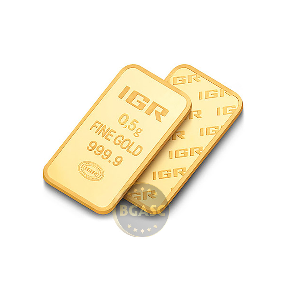 Buy 1/2 gram Gold Bar IGR .9999 Fine 24kt (in Assay) Fractional Gold