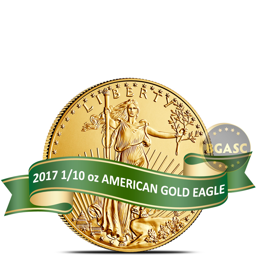 Buy 2017 1/10 oz Gold American Eagle 5 Coin Bullion Brilliant