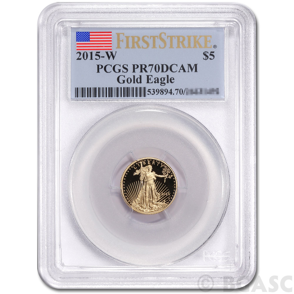 Buy 2015-W 1/10 oz Proof American Gold Eagle $5 Coin PCGS PR70 First