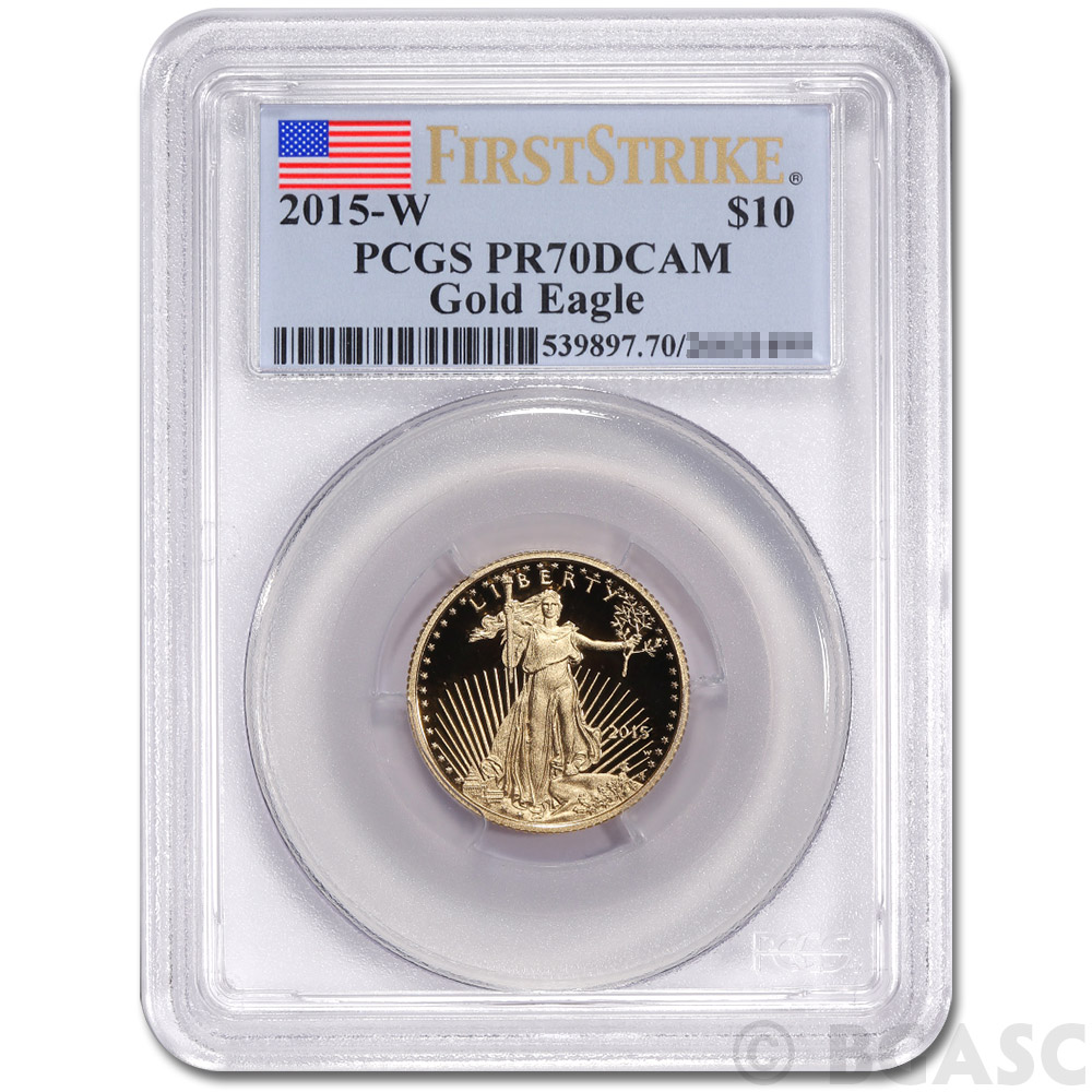 Buy 2015W 1/4 oz Proof American Gold Eagle 10 Coin PCGS PR70 First