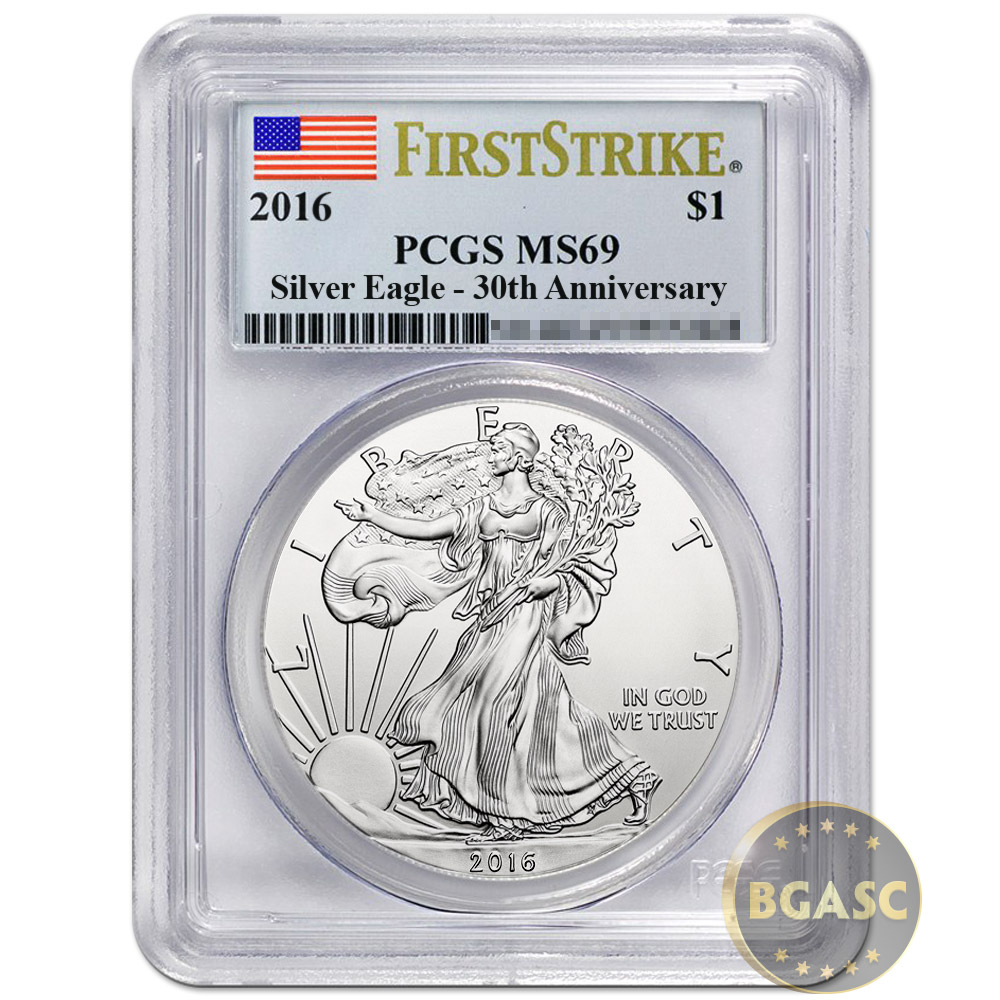 Buy 2016 American Silver Eagle Coin PCGS Graded MS69 First Strike 30th