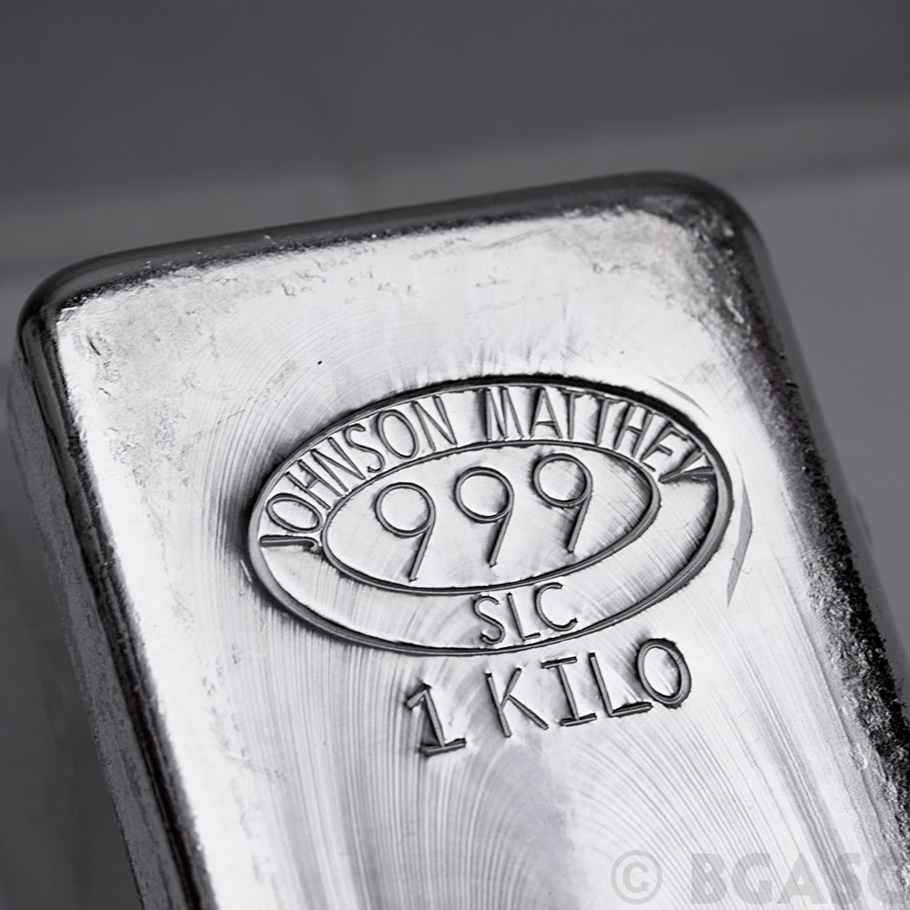 Buy 1 Kilo Silver Bar Johnson Matthey (32.15 troy oz) .999 Fine Ingot