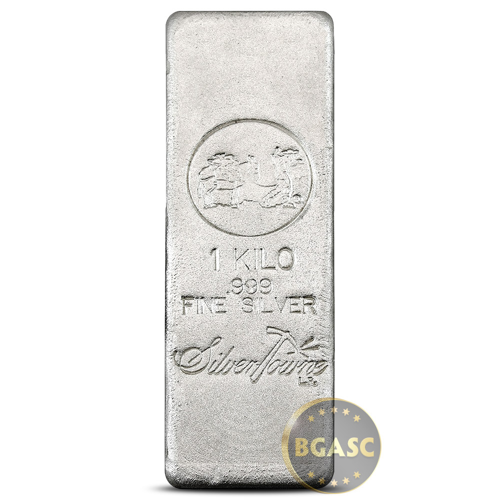 Buy 1 Kilo Silver Bar SilverTowne (32.15 troy oz) Hand Poured .999 Fine
