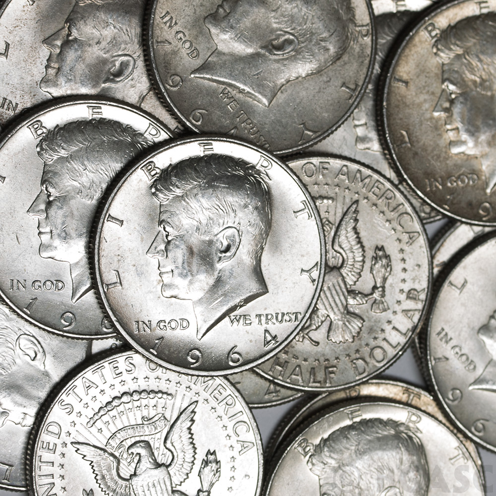 Buy 90 Silver Coins 100 Face Value Bag in Kennedy Half Dollars 90