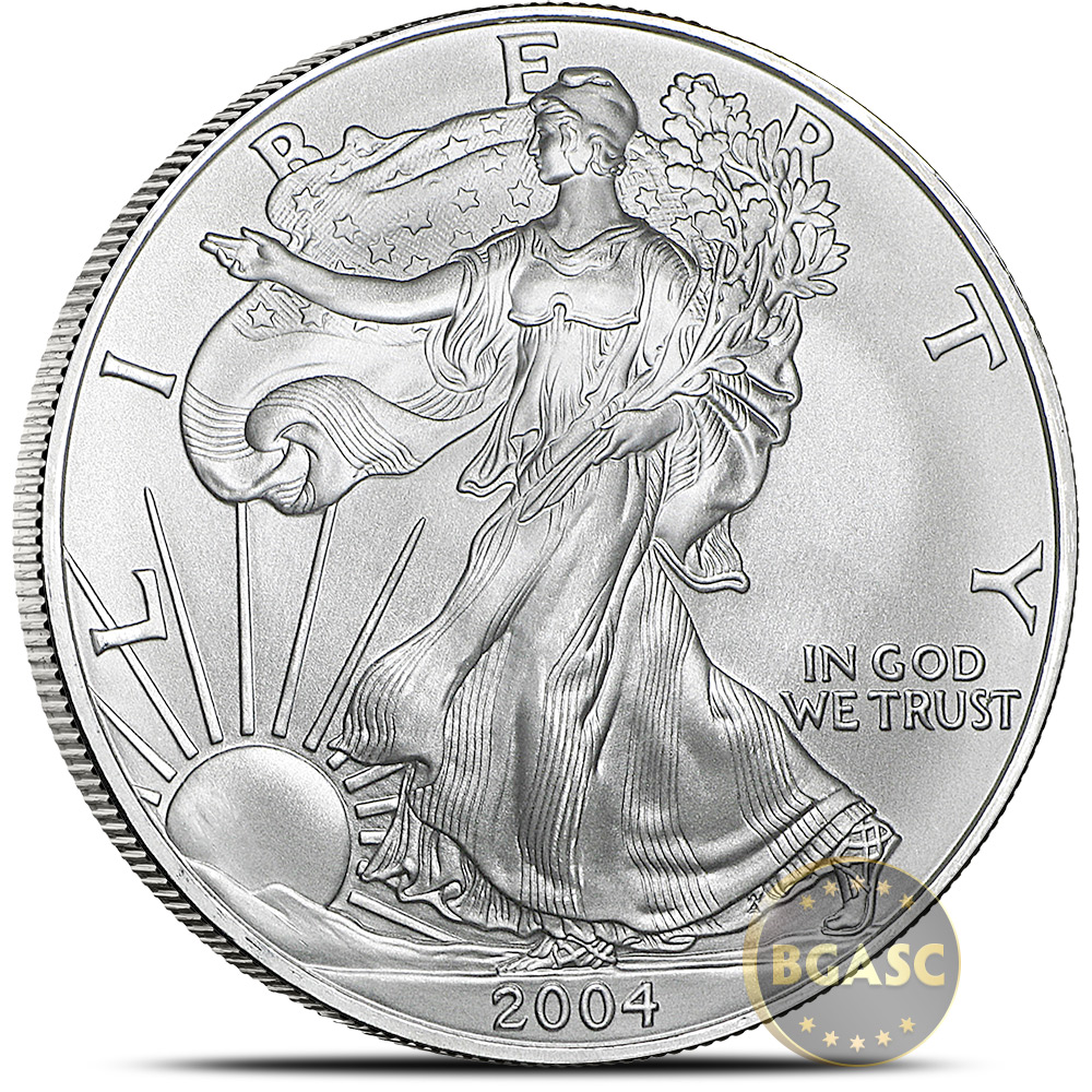 Buy 2004 1 oz American Silver Eagle Bullion Coin .999 Fine Brilliant