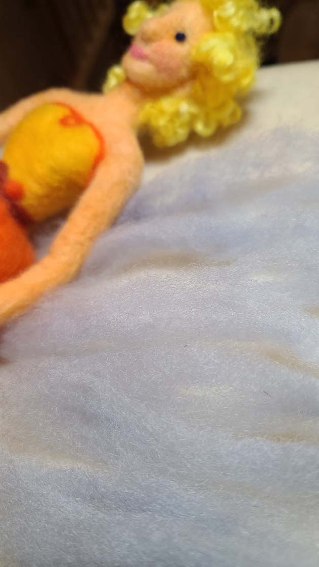 Section out the pieces of wool to keep consistent sizes. Section out the pieces of wool to keep consistent sizes.