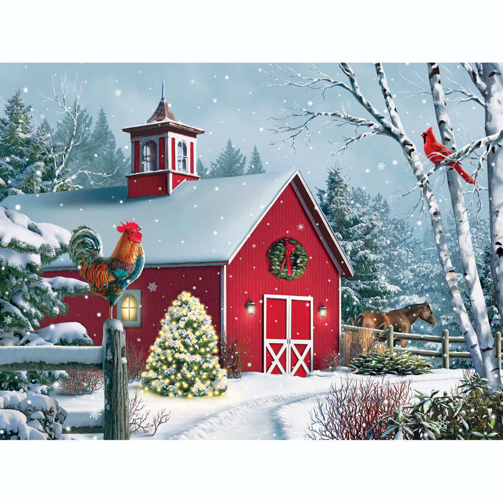 Winter Barn II 300 Large Piece Jigsaw Puzzle Bits and Pieces