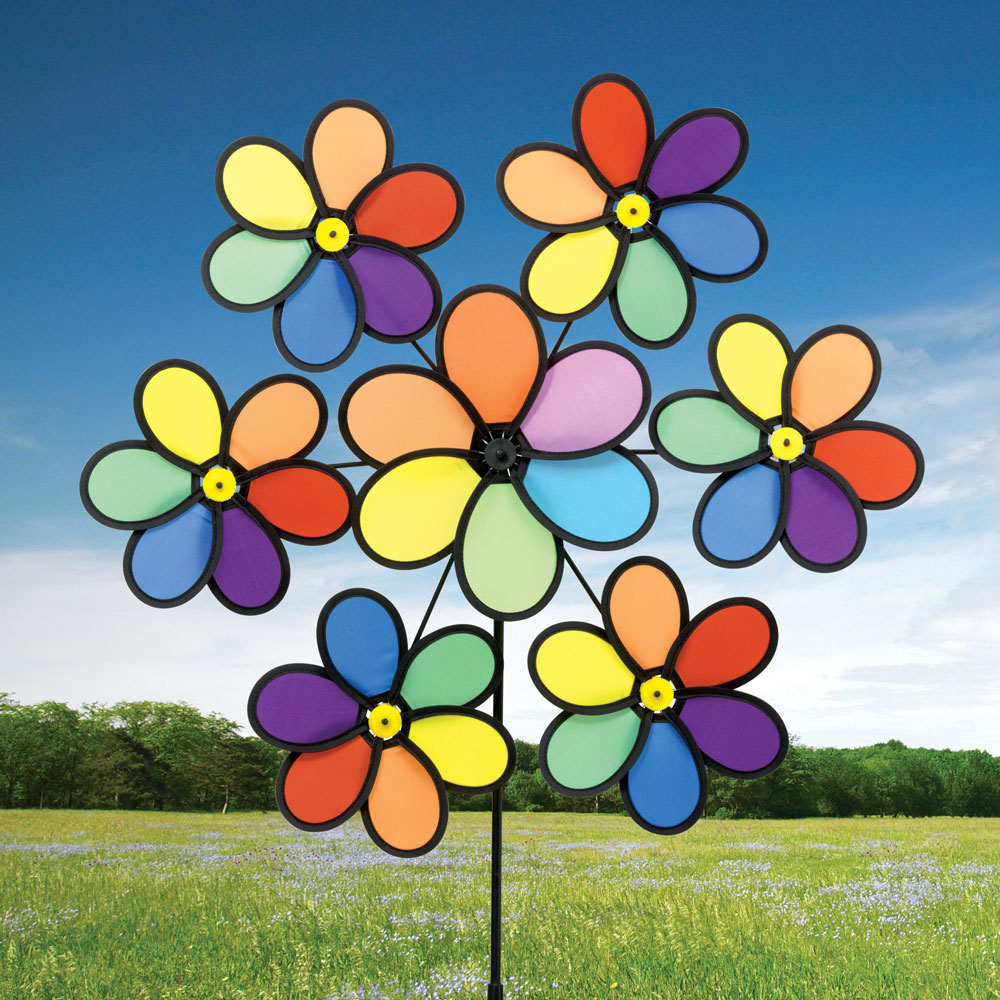 Rainbow Daisy Nylon Wind Spinner Bits and Pieces