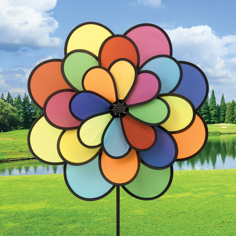 Nylon Triple Flower Wind Spinner Bits and Pieces