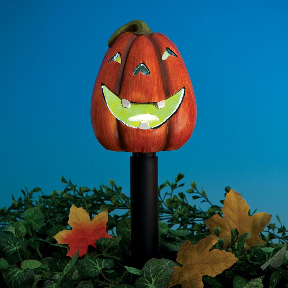 Solar LED Pumpkin Garden Stake Bits and Pieces
