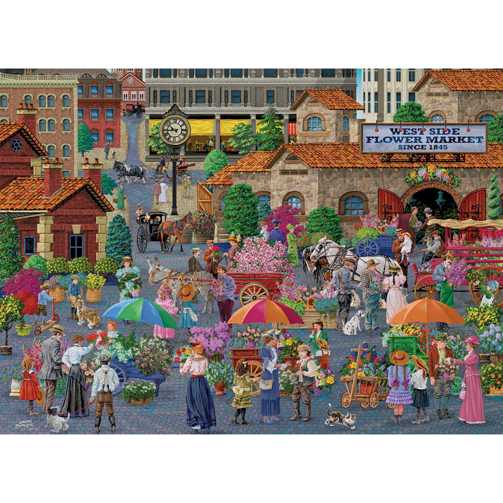 West Side Flower Market 1500 Piece Jigsaw Puzzle Bits and Pieces