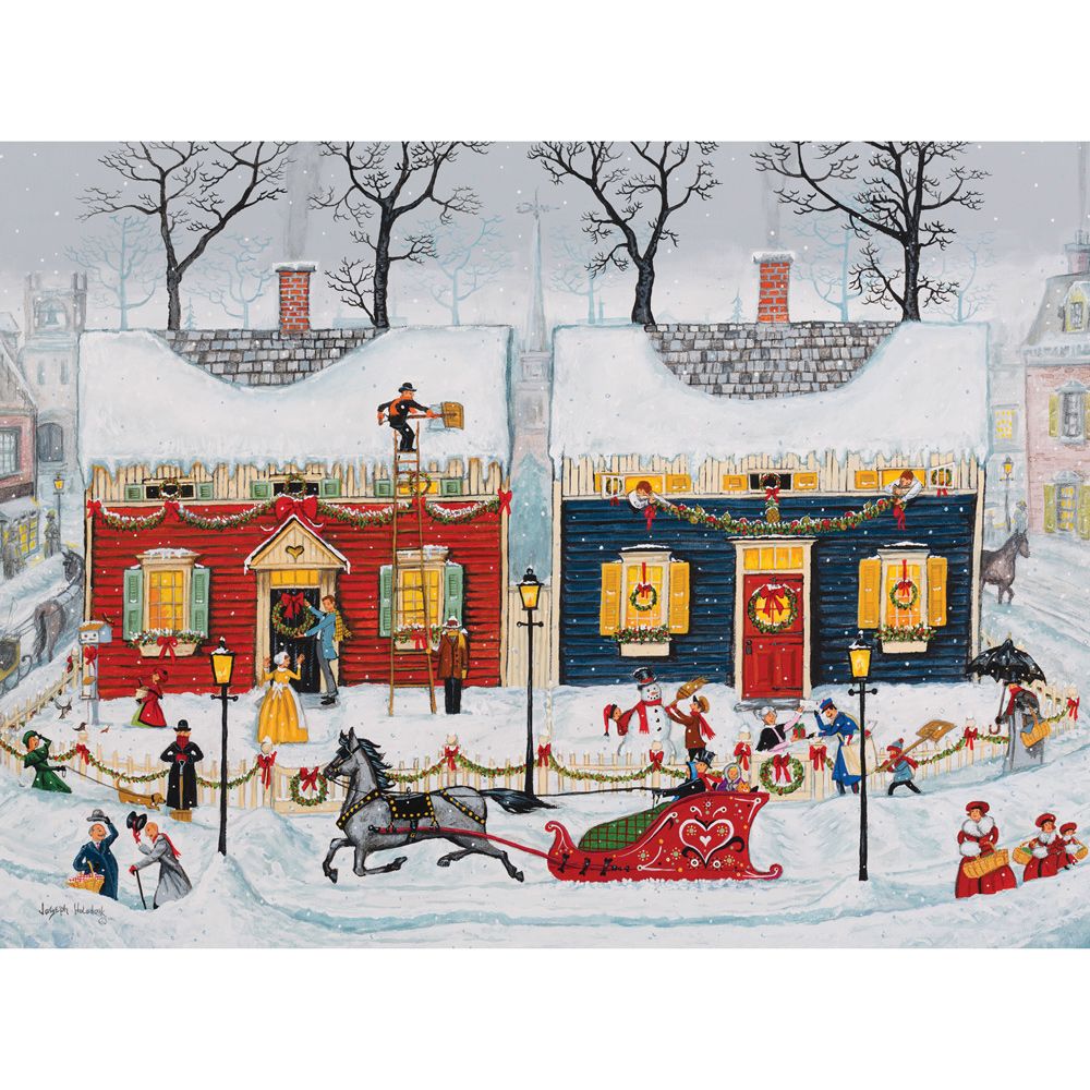 Christmas is Just Around the Corner 1000 Piece Jigsaw Puzzle Bits and