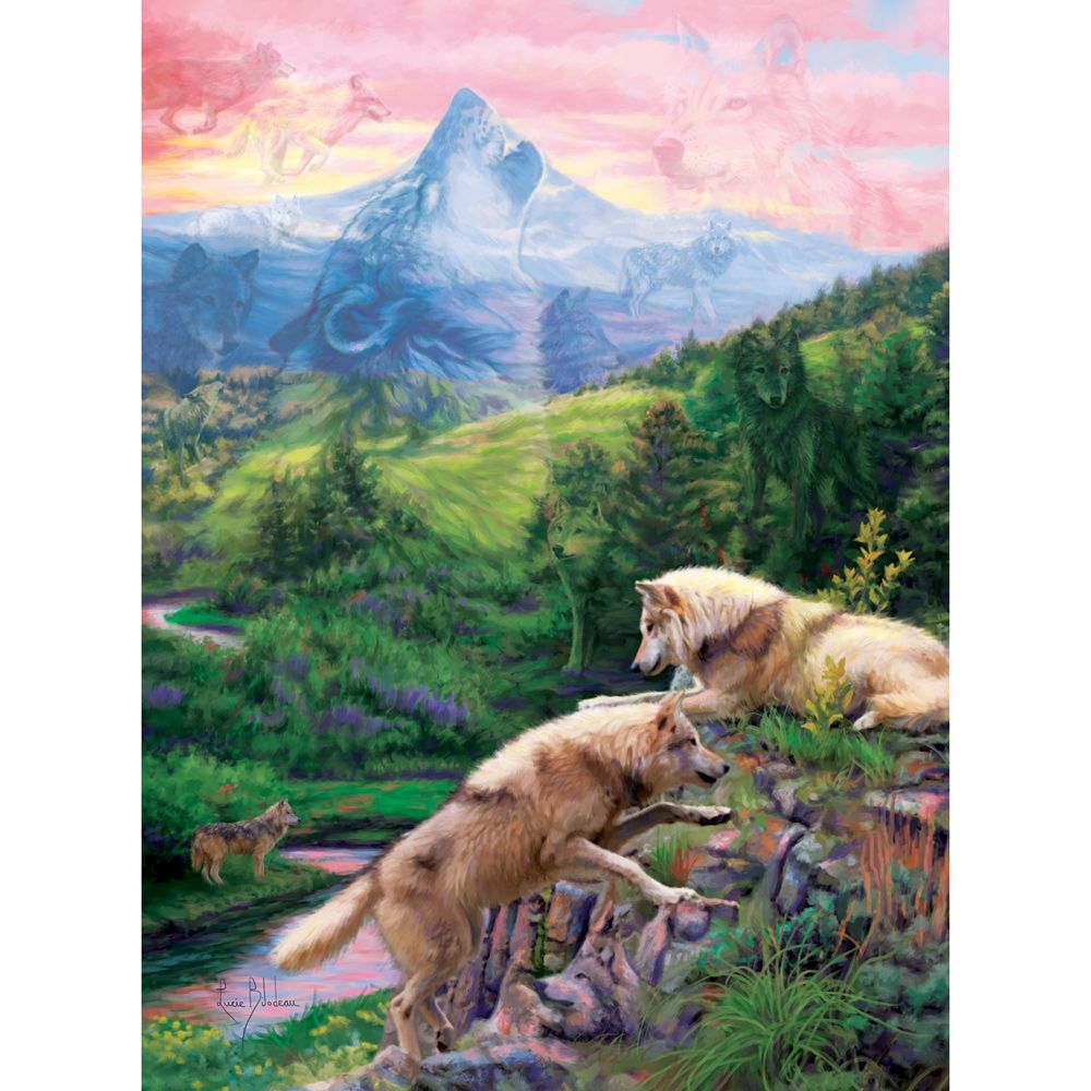 Hidden Wolves Valley 300 Large Piece Jigsaw Puzzle Bits and Pieces