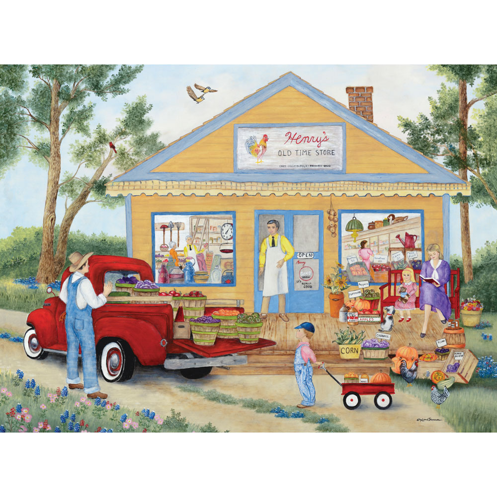 Henry's Old Time Store 300 Large Piece Jigsaw Puzzle Bits and Pieces