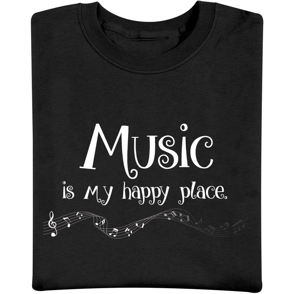 music is my happy place t shirt