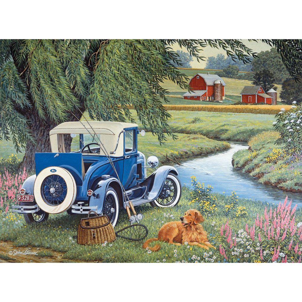 Gone Fishing 1000 Piece Jigsaw Puzzle Bits and Pieces