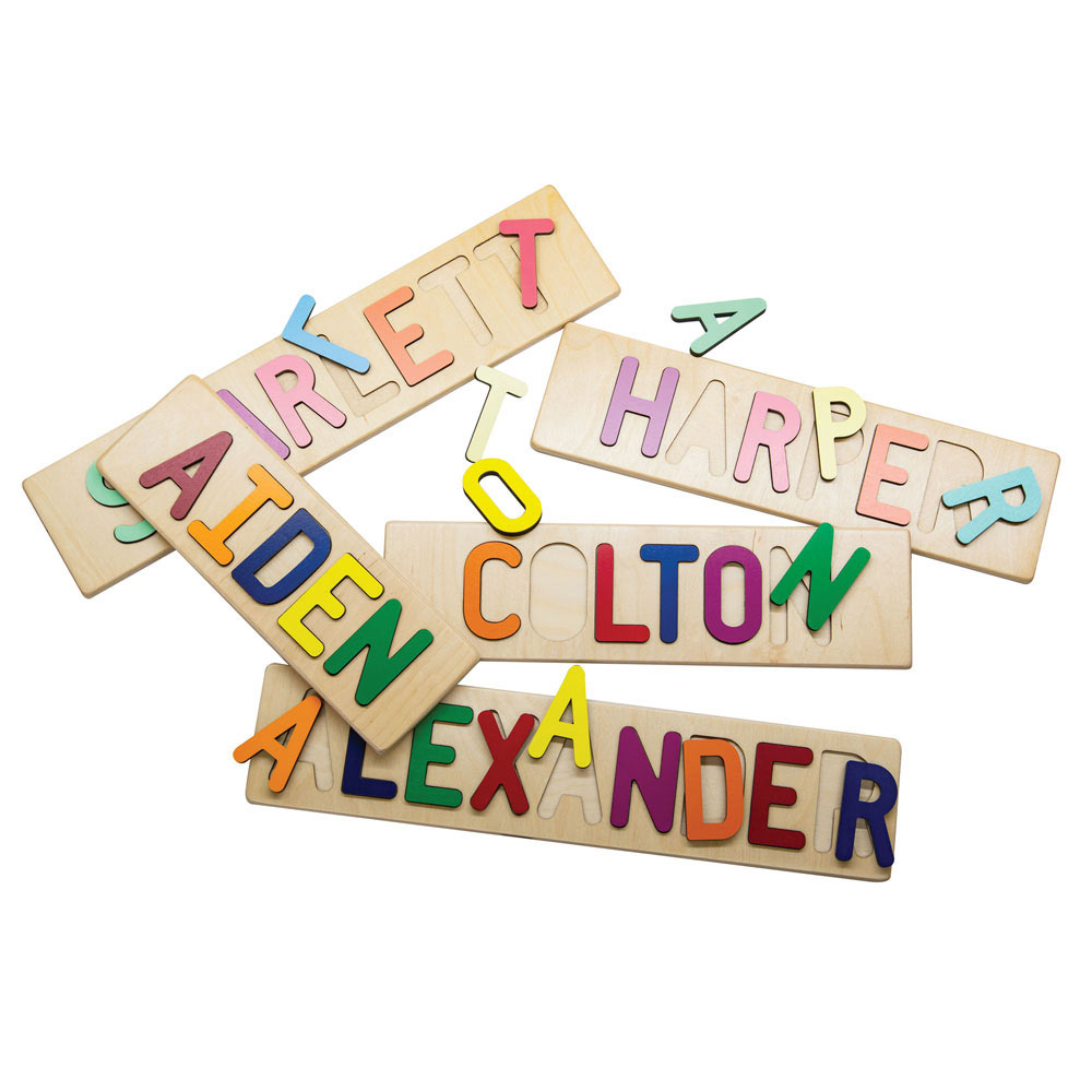 Personalized Wooden Name Puzzle Bits and Pieces