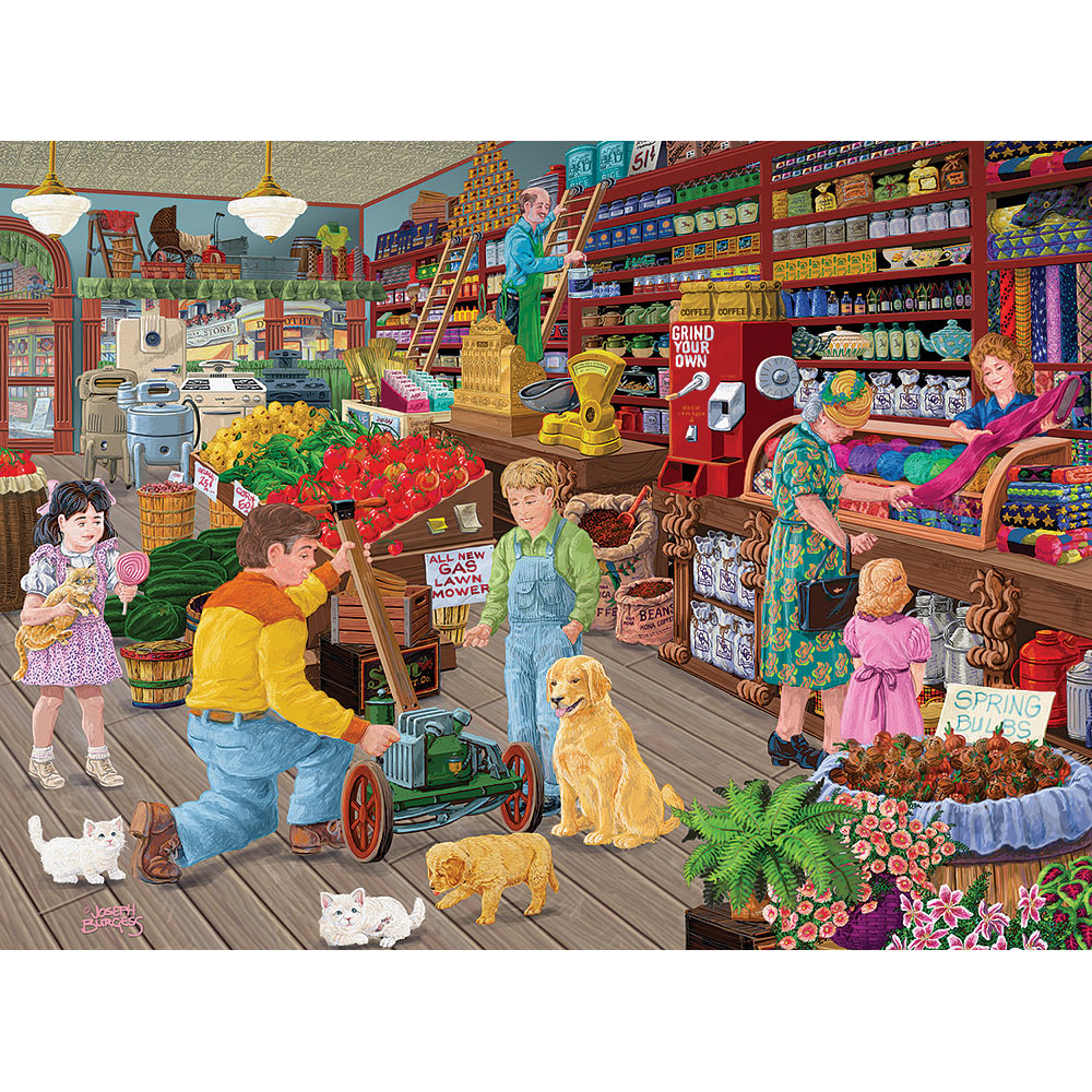 New Friends At The General Store 1000 Piece Jigsaw Puzzle Bits and Pieces