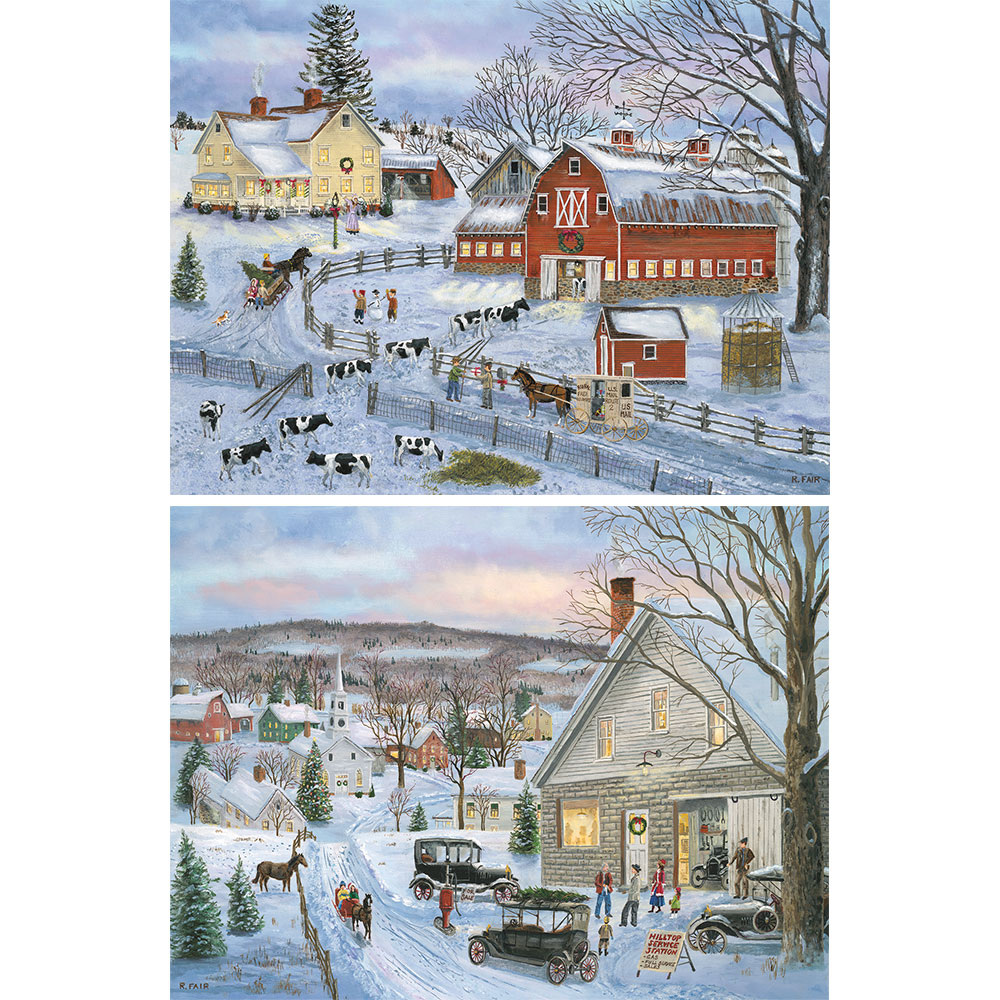 Set of 2 Winter Wonders 500 Piece Jigsaw Puzzles Bits and Pieces