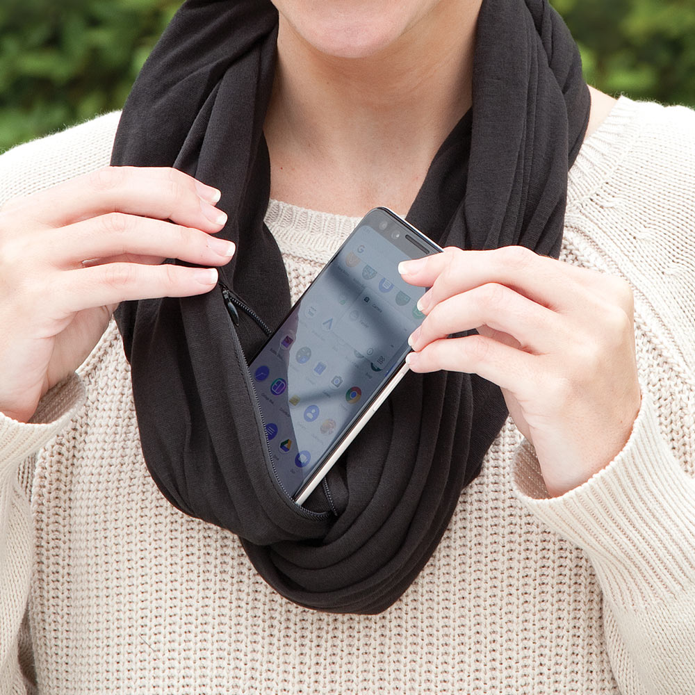 Infinity Secret Pocket Scarf Black Bits and Pieces