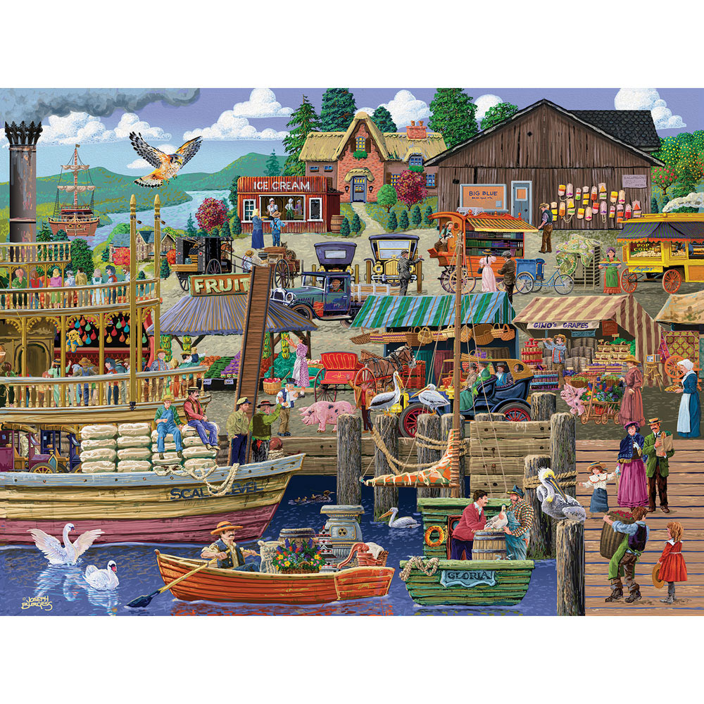 Port Side Market 1000 Piece Jigsaw Puzzle Bits and Pieces