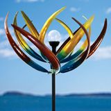 Solar Multi-Color Tulip Wind Spinner