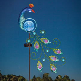 LED Peacock Solar Garden Stake