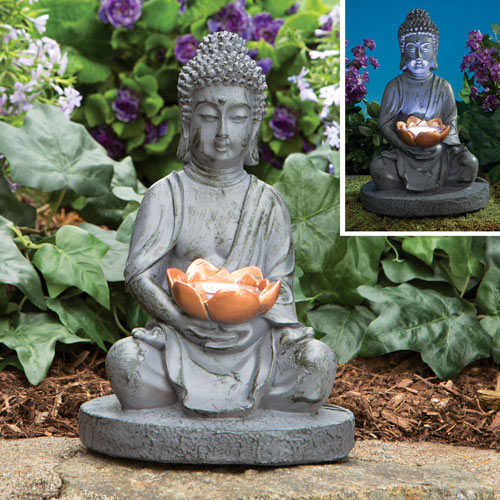 Solar Buddha LED Garden Sculpture Bits and Pieces