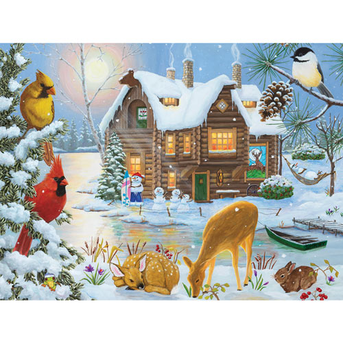 Winter Retreat 1000 Piece Jigsaw Puzzle Bits and Pieces